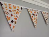 Autumn leaves fabric bunting