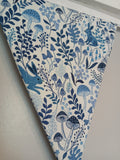 Rabbits and mushrooms fabric bunting