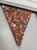 Foxes fabric bunting, Autumnal home decor