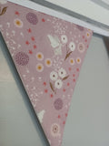 Fairy fabric bunting with dandelion clocks