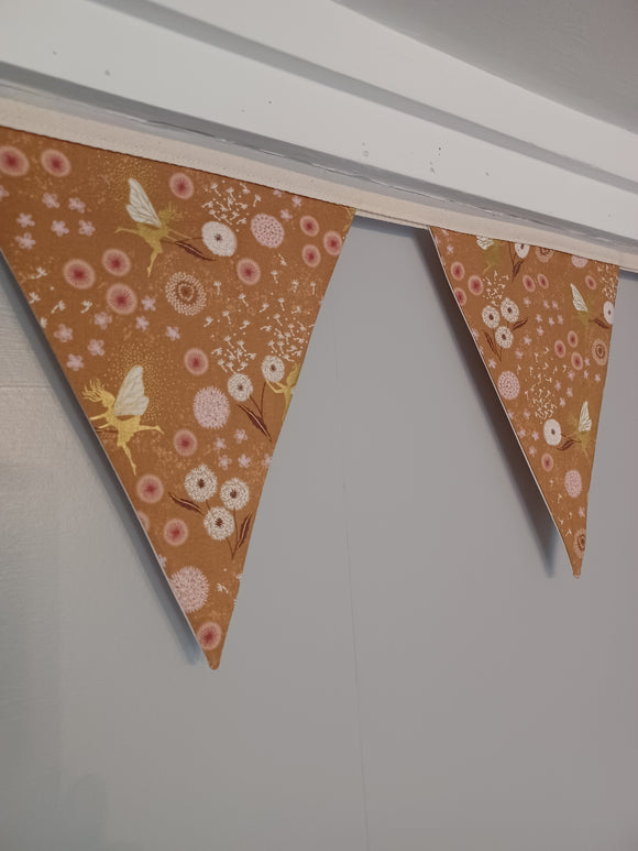 Fairy fabric bunting with dandelion clocks