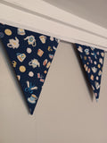 Afternoon tea bunting, Royal theme fabric, Coronation party bunting
