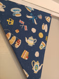Afternoon tea bunting, Royal theme fabric, Coronation party bunting