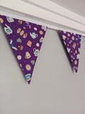Afternoon tea bunting, Royal theme fabric, Coronation party bunting