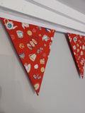 Afternoon tea bunting, Royal theme fabric, Coronation party bunting