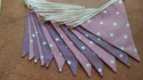 Lovely spotty fabric bunting, approx 3 metres