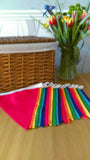 Fabric rainbow coloured bunting 18 flags - over 4 metres