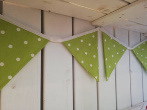 Lime green spotty bunting, 2 or 3 metres