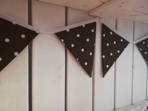 Chocolate brown spotty bunting, 2 or 3 metres