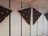 Chocolate brown spotty bunting, 2 or 3 metres