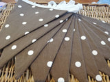Chocolate brown spotty bunting, 2 or 3 metres