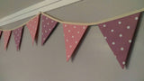 Lovely spotty fabric bunting, approx 3 metres