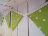 Lime green spotty bunting, 2 or 3 metres
