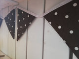 Chocolate brown spotty bunting, 2 or 3 metres