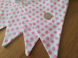 Pink spotty bunting #nurserybunting