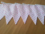 Pink spotty bunting #nurserybunting