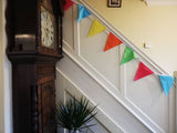 Vibrant coloured fabric bunting - #playroom #festival #citrus #sunburst