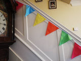 Vibrant coloured fabric bunting - #playroom #festival #citrus #sunburst