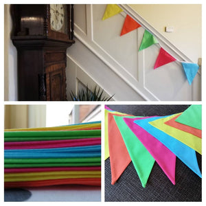 Vibrant coloured fabric bunting - #playroom #festival #citrus #sunburst