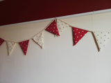 Red and cream spotty bunting, approx 3 metres
