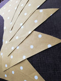 Yellow ochre spotty bunting, 2 or 3 metres