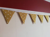 Yellow ochre spotty bunting, 2 or 3 metres