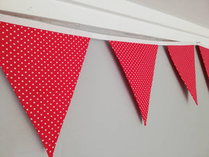 Spotty fabric bunting, choice of colours