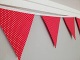 Spotty fabric bunting, choice of colours