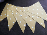 Yellow ochre spotty bunting, 2 or 3 metres