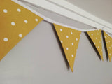 Yellow ochre spotty bunting, 2 or 3 metres
