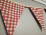 Pink checked fabric bunting- approx 2 metres.