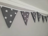 Grey and white stars bunting