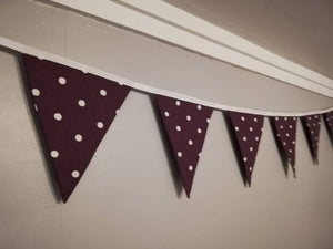 Purple spotty bunting, 2,3 or 4 metres