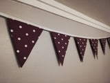 Purple spotty bunting, 2,3 or 4 metres