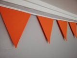 Colourful Orange fabric bunting - 2 or 3 metres - homemade polycotton flags in your choice of colour