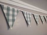 Red or blue checked homemade bunting - approx 3 metres.