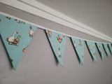 Gorgeous duck bunting ! Mint green, blush pink, sky blue or blue/grey fabric. #ducks