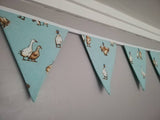 Gorgeous duck bunting ! Mint green, blush pink, sky blue or blue/grey fabric. #ducks