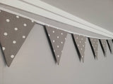 Smoke Grey spotty bunting, 2, 3 or 4 metres