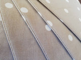 Neutrals and pink spotty fabric bunting, approx 3 metres
