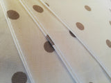 Neutrals and pink spotty fabric bunting, approx 3 metres