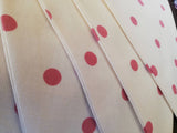 Neutrals and pink spotty fabric bunting, approx 3 metres