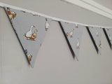 Gorgeous duck bunting ! Mint green, blush pink, sky blue or blue/grey fabric. #ducks