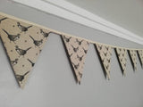 Pheasant fabric bunting, gorgeous natural colours for a country feel.