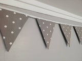 Smoke Grey spotty bunting, 2, 3 or 4 metres