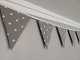 Smoke Grey spotty bunting, 2, 3 or 4 metres