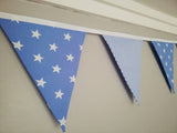 Blue fabric bunting - stars and stripes