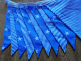Blue fabric bunting - stars and stripes