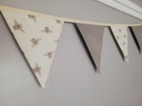 Bees bunting, 2 or 3 metres , 100% cotton fabric