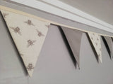 Bees bunting, 2 or 3 metres , 100% cotton fabric